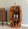 Freestanding Rustic Wooden Wine Barrel Storage - Wine Bottle Holder and Organizer Ideal for Home Decor, Bar Display, Cellar Accessories, and Dining or Living Room Decorative Wine Shelf